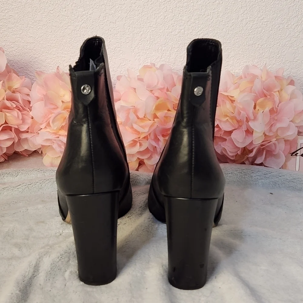 SAM Edelman Case Leather Block Heel Boots Size: 8.5 - Picture 4 of 6